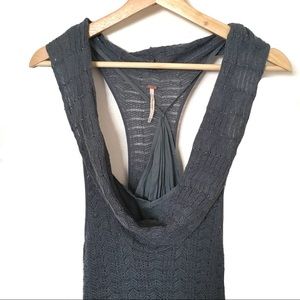 Free People Crochet Dress with Cotton Slip Size M